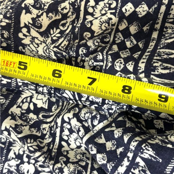 Lucky Brand Blue and White Tribal Printed Linen Blend Shorts - Picture 7 of 9